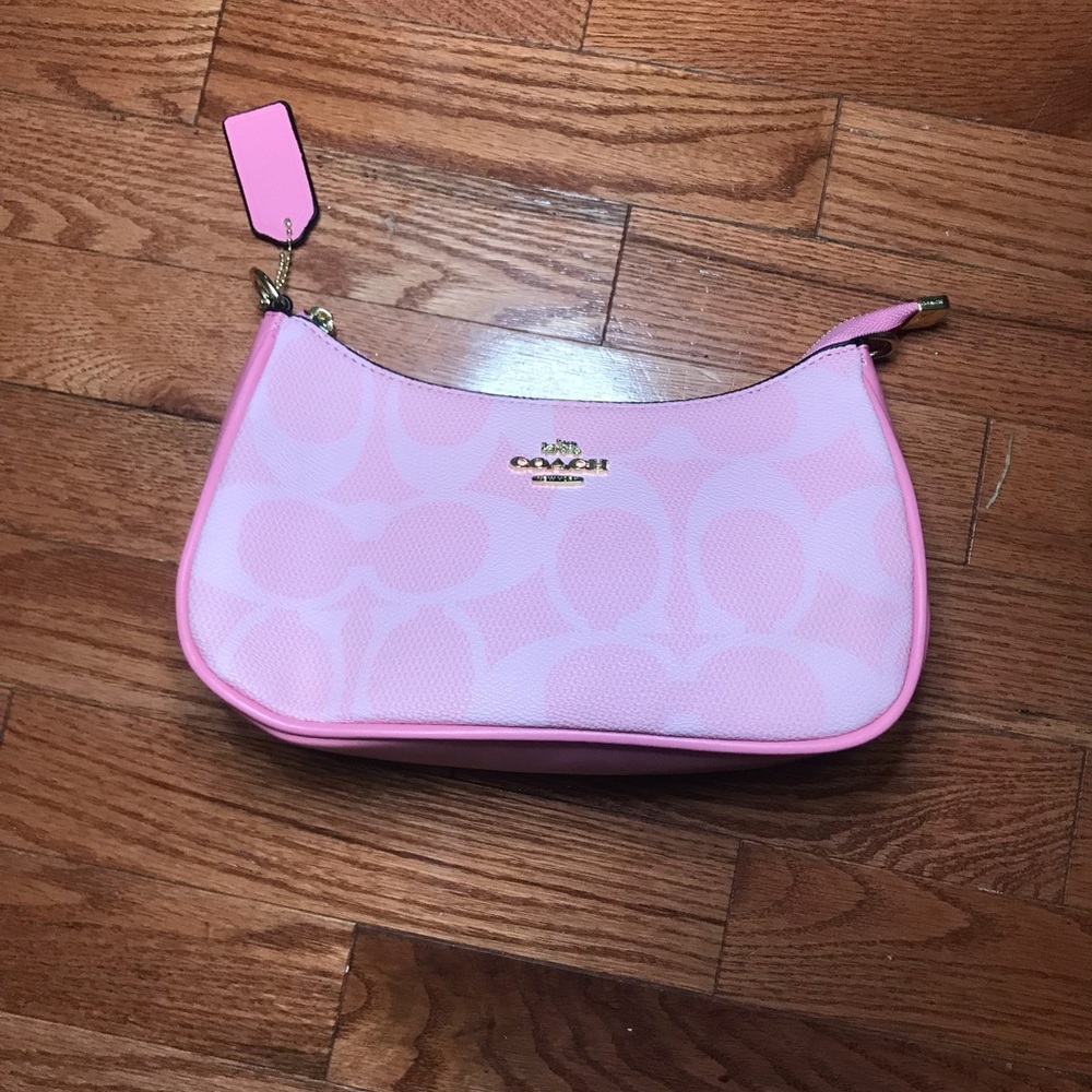 Coach Pink Signature Canvas Shoulder Bag